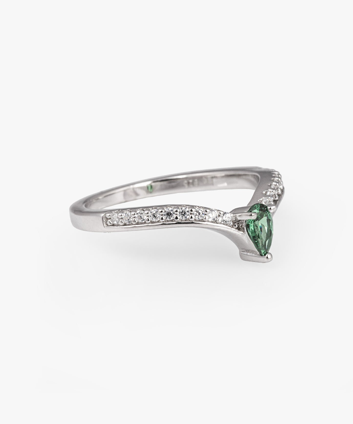 Anillo ANJA Plata Italiana 925 Rodinada (verde)