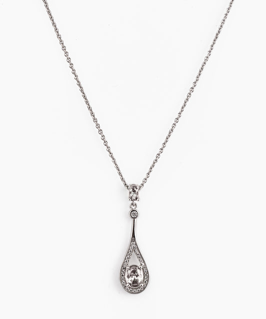 Collar ALICE Plata 925 elaborado con Cristal Swarovski (blanco)