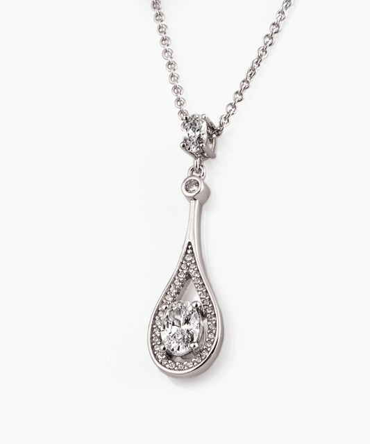 Collar ALICE Plata 925 elaborado con Cristal Swarovski (blanco)