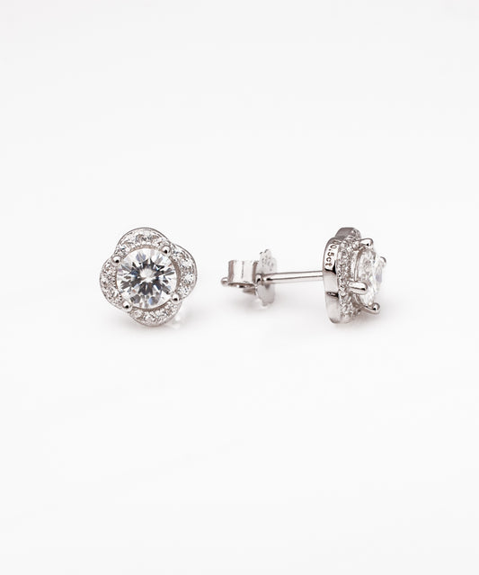 Aros ALPHA CENTAURE Plata 925 con Moissanita de 0.5 Quilates