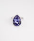 Anillo Rodinado elaborado con Cristal Austriaco (Tanzanite)